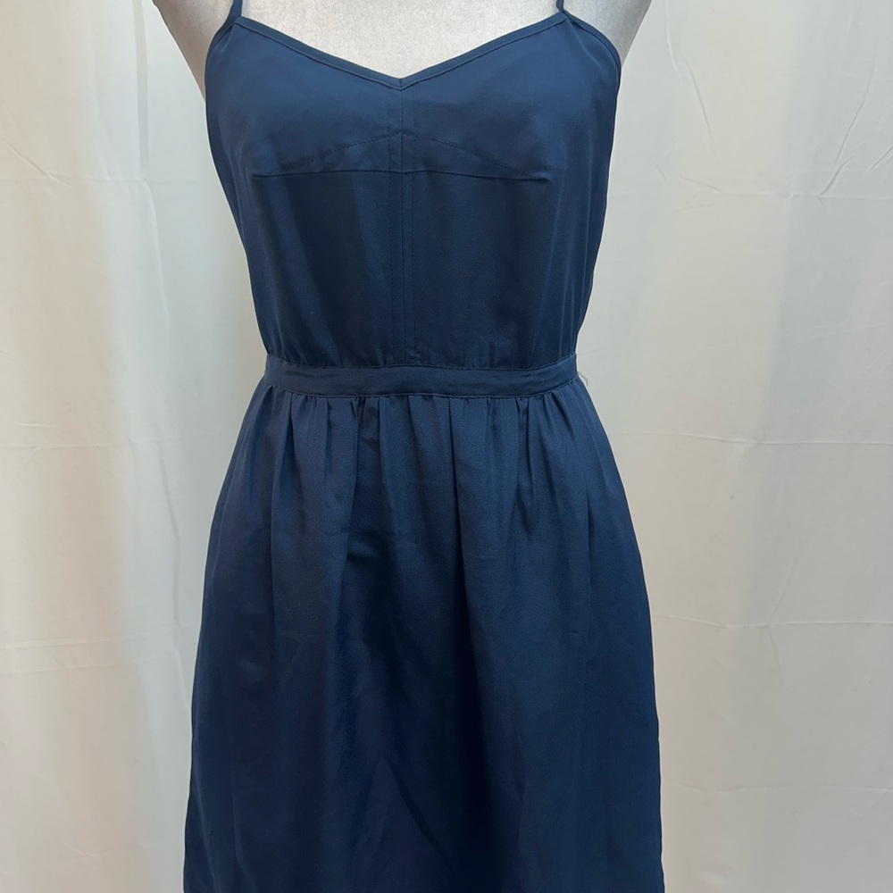 J. Crew Navy Blue Spaghetti Strap Mini Dress